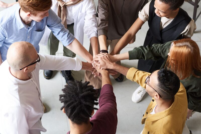 Team celebrating together during a product launch week