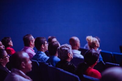 Guests gathered at a branded promotional event